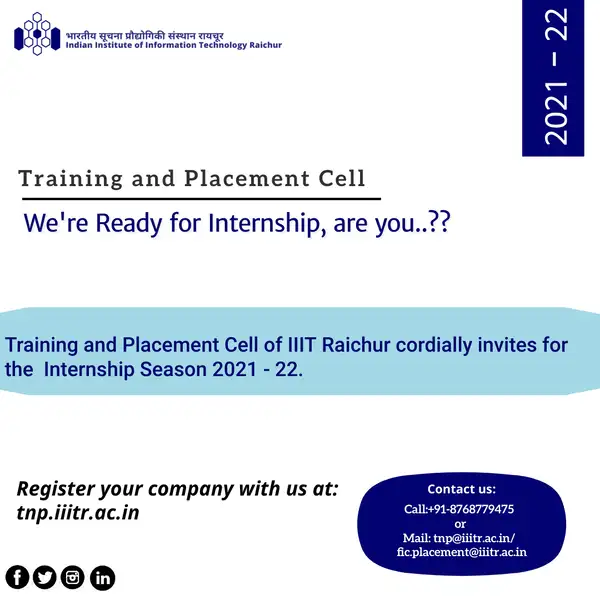 Internship Season 2021-22 | News | IIIT Raichur