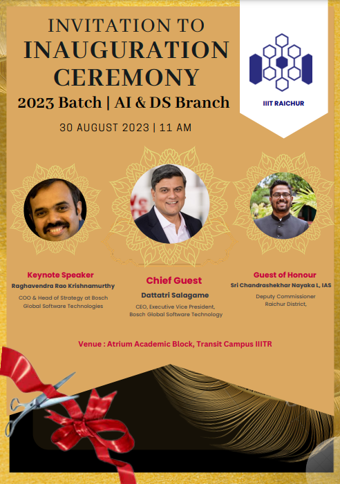 Inauguration of 2023 Batch | AI &DS Branch | News | IIIT Raichur